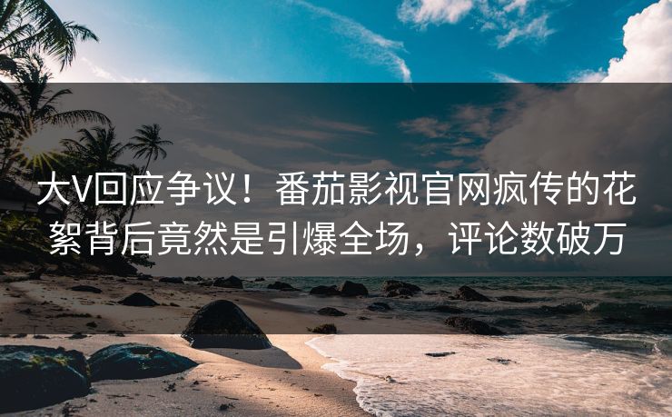 大V回应争议！番茄影视官网疯传的花絮背后竟然是引爆全场，评论数破万